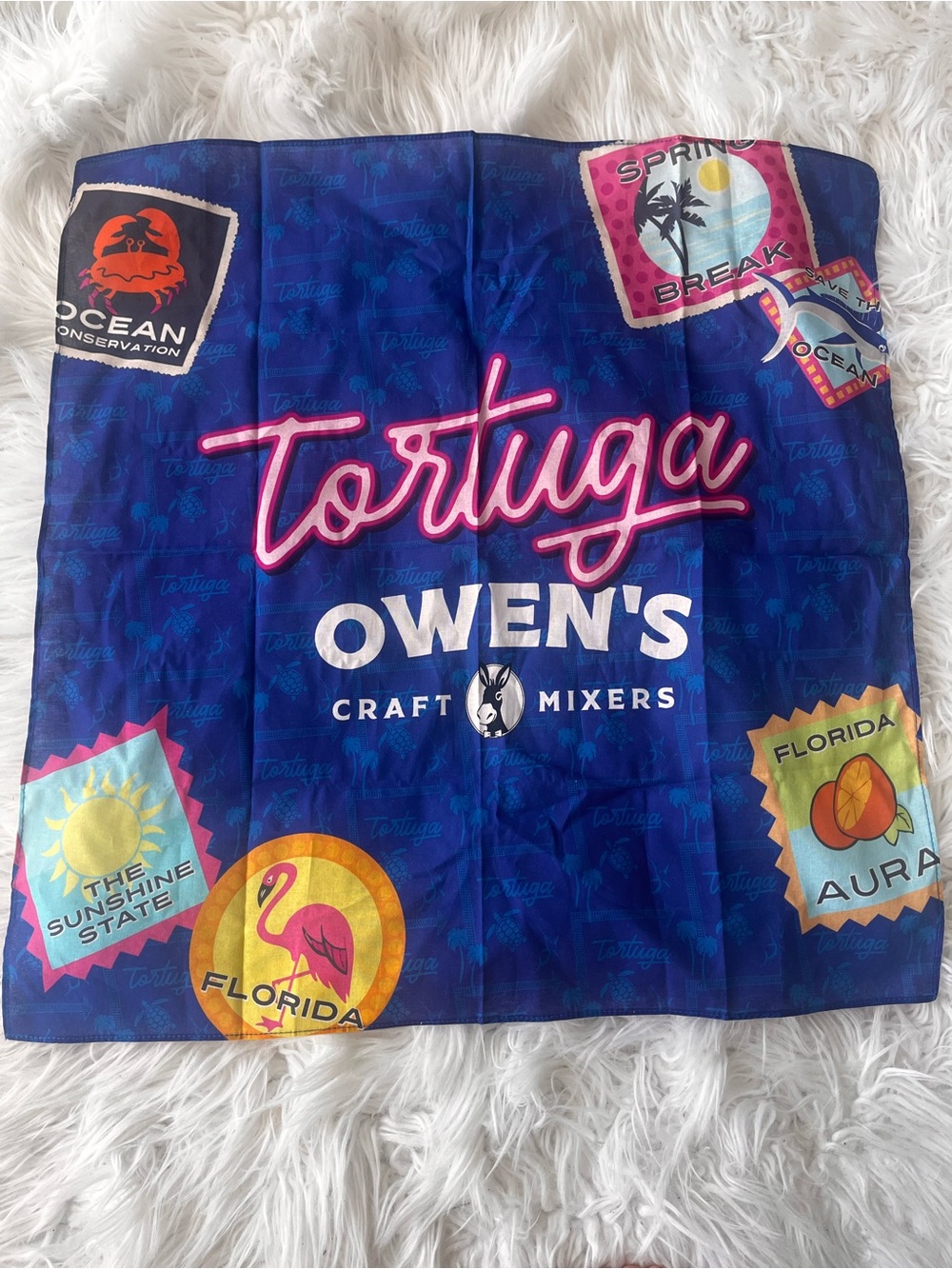 Tortuga Owen's Craft Mixers Blue Logo Bandana Scarf